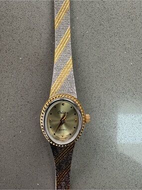 Two-Tone Gold & Silver Ladies Orlean Quartz Watch - Elegant Dress Style 1980s